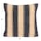 Hello Honey® 20" Black & Cream Striped Cotton Blend Chenille Pillow